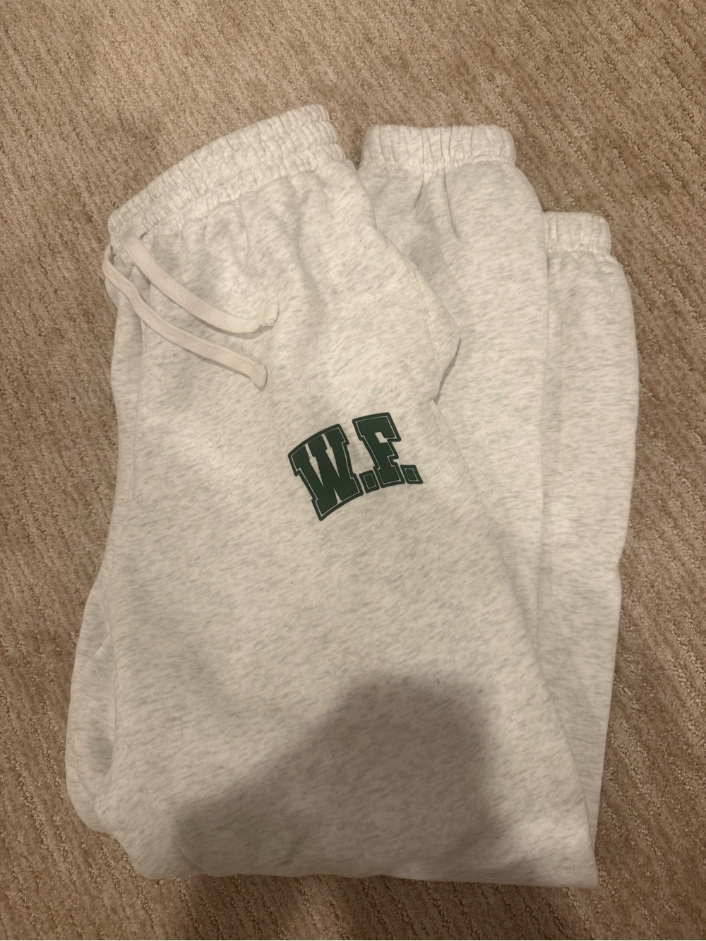 White fox Light Gray Sweatpants with Drawstring